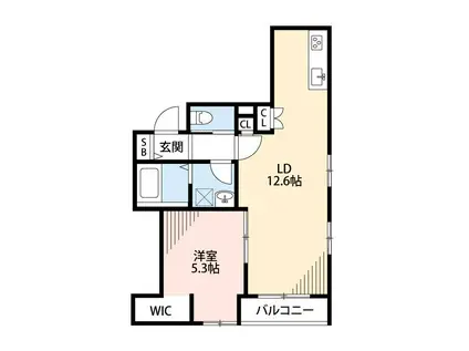 アリビオ イケガミ(1LDK/1階)の間取り写真