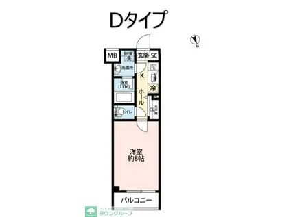 プレール・ドゥーク高井戸(1K/2階)の間取り写真