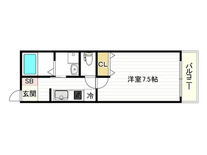 アートレジデンス酉島(1K/3階)の間取り写真