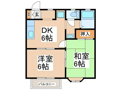 ミスズハイツ(2K/2階)の間取り写真