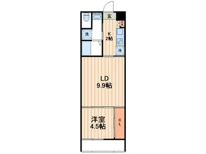 ミラトーレ押上(1LDK/4階)の間取り写真