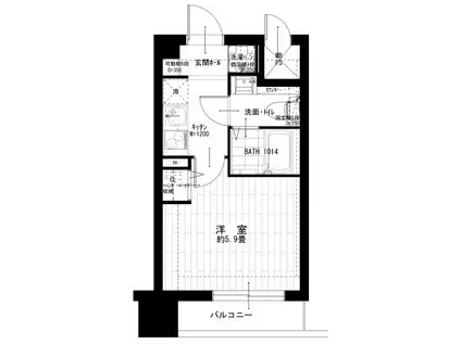 パルム長者町(1K/3階)の間取り写真