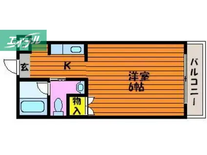 シャインブライト北方(1K/4階)の間取り写真