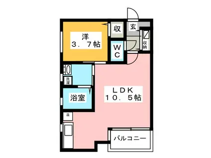 サザンビル(1LDK/5階)の間取り写真