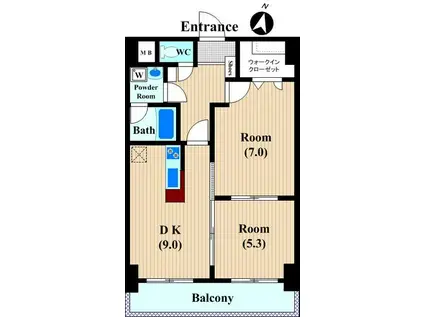 さくら坂ビル(2DK/2階)の間取り写真