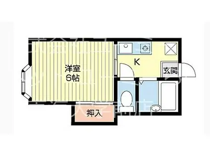 ローズガーデン(1K/2階)の間取り写真