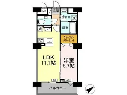 リュミエール千種(1LDK/7階)の間取り写真