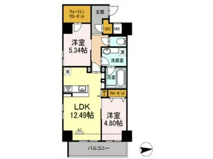 SORA(2LDK/2階)の間取り写真