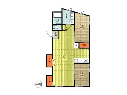 ガーデン花小金井(2LDK/3階)の間取り写真