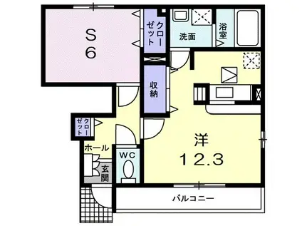 ポラリス(ワンルーム/1階)の間取り写真