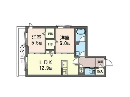 ステラメゾン中央林間(2LDK/2階)の間取り写真
