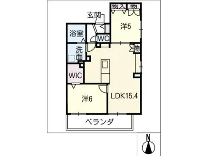 桜山テラス(2LDK/2階)の間取り写真