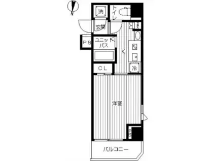スカイコート武蔵新田(1K/6階)の間取り写真