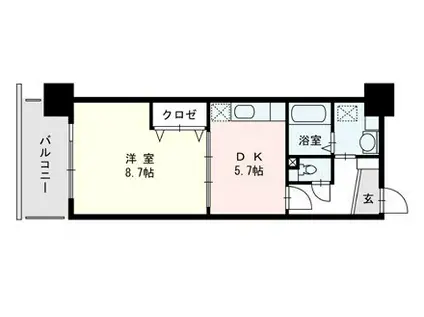 JUSTICEV.P(1DK/7階)の間取り写真