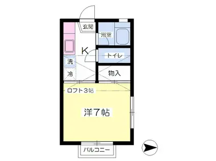 コーポ成蹊(1K/2階)の間取り写真