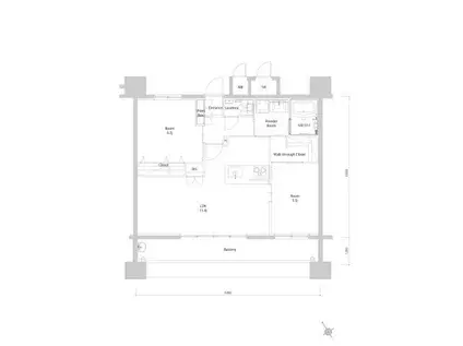 エンクレスト博多EXCEED(2LDK/13階)の間取り写真