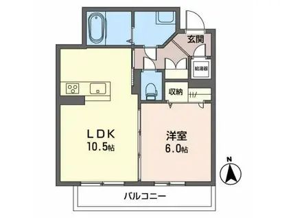 メゾンアイリス(1LDK/3階)の間取り写真