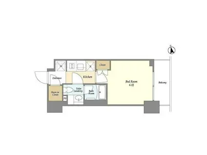 オーキッドレジデンス品川中延(1K/11階)の間取り写真