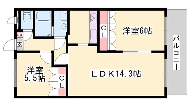 グランチェスタ・ノース(2LDK/1階)の間取り写真