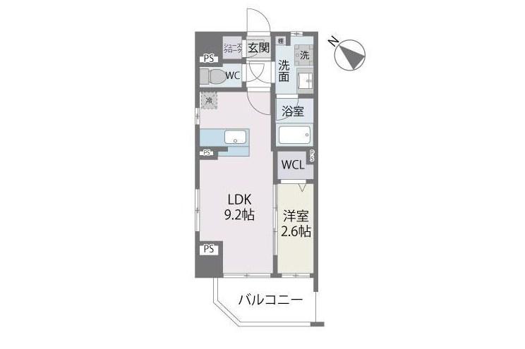 BLANCCIEL六本松(1LDK/4階)の間取り写真