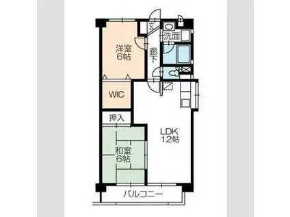 花田ハウス(2LDK/3階)の間取り写真