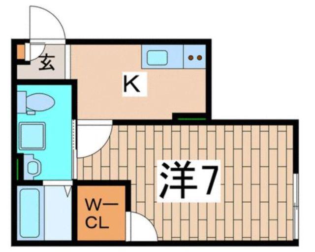 ラフィーナー海老名(1K/1階)の間取り写真