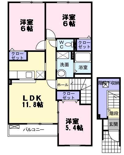 プルミエール2(3LDK/2階)の間取り写真
