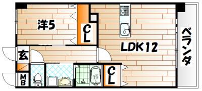 メディプラカーサ(1LDK/6階)の間取り写真