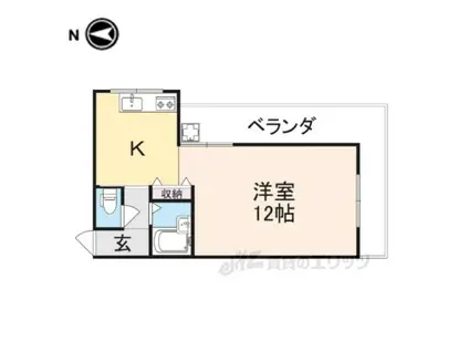 ライフステージ広瀬倉梯(ワンルーム/3階)の間取り写真