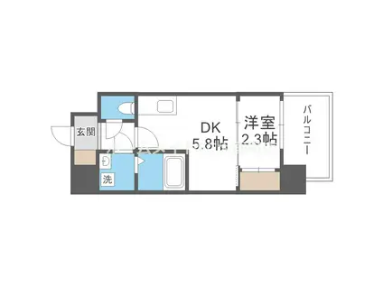 セレニテ南堀江エクラ(1DK/3階)の間取り写真