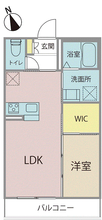 BLANC (1LDK/1階)の間取り写真