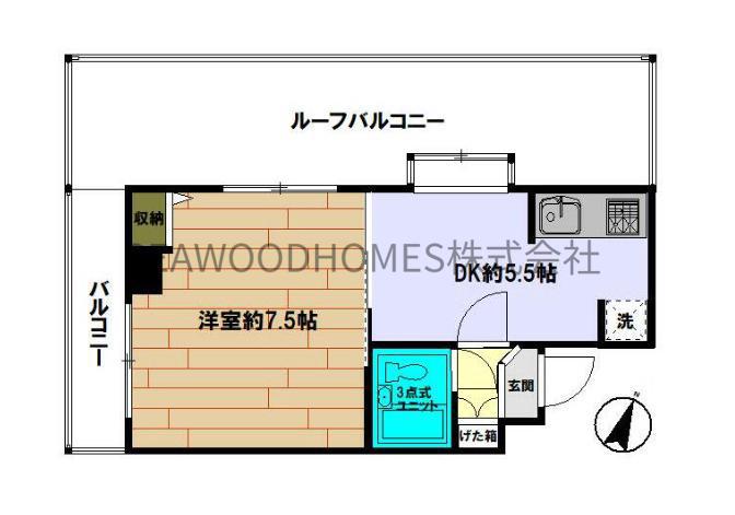 クリオ六浦壱番館(1DK/5階)の間取り写真