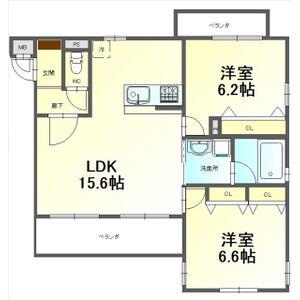 RESPECT(2LDK/3階)の間取り写真