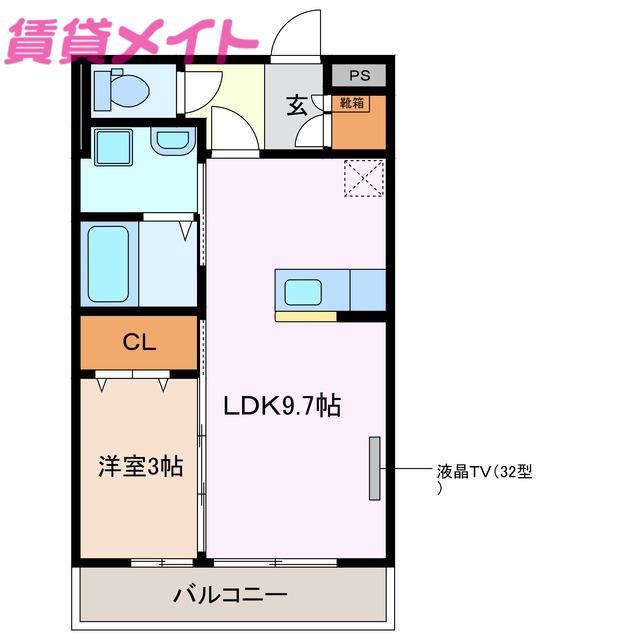 ニエット(1LDK/2階)の間取り写真