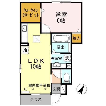 FAIRY(1LDK/1階)の間取り写真