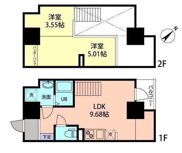 MODERN PALAZZO天神東グランM(1LDK/6階)の間取り写真