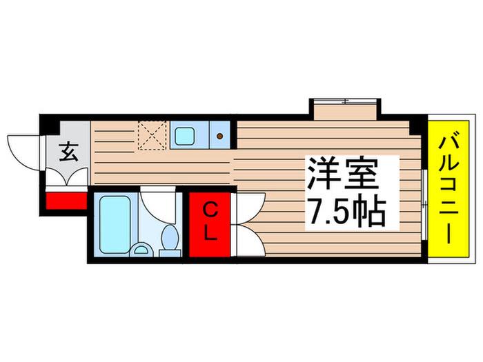 アーバン誉田(ワンルーム/3階)の間取り写真