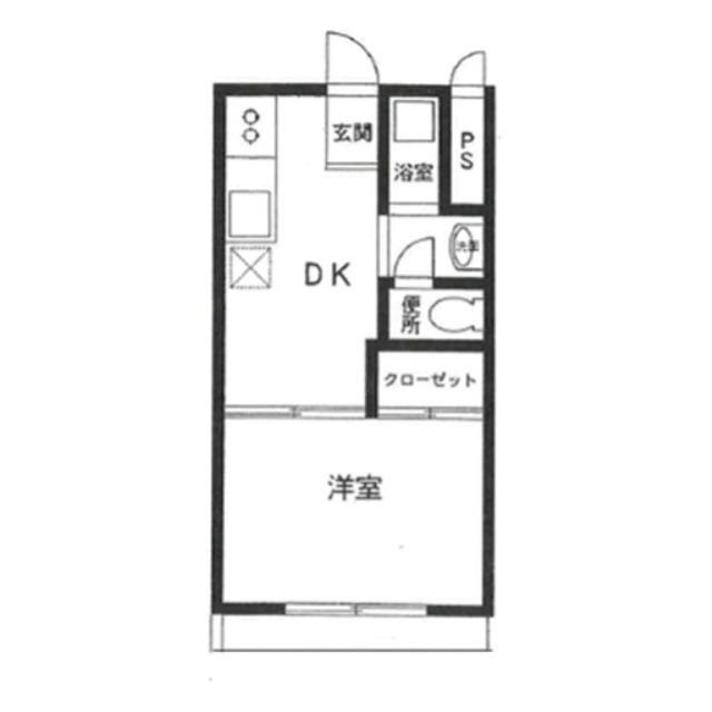 河野ハイムNO1(1DK/2階)の間取り写真