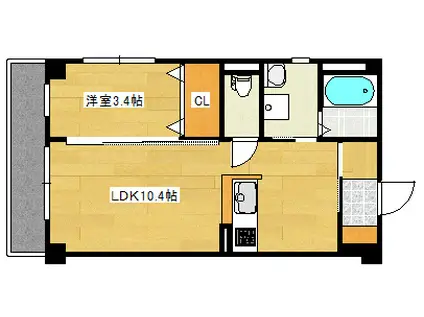 ラ・フォート己斐本町(1LDK/3階)の間取り写真
