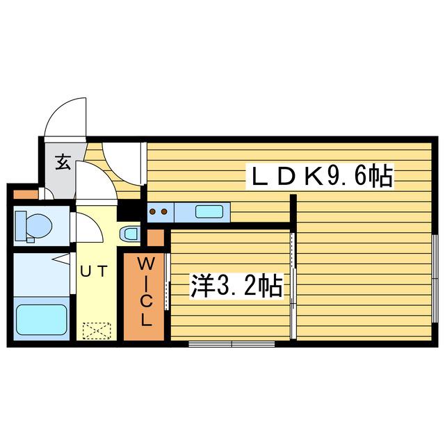 ペシェモトマチ(1LDK/2階)の間取り写真