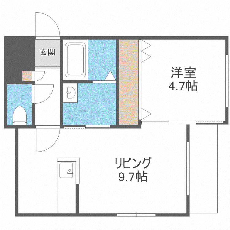 BAMBINO(1LDK/1階)の間取り写真