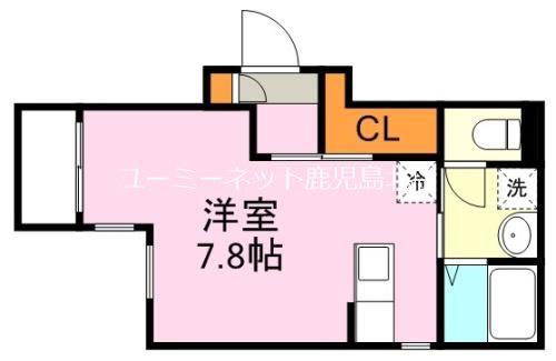 FORSIA9(ワンルーム/3階)の間取り写真