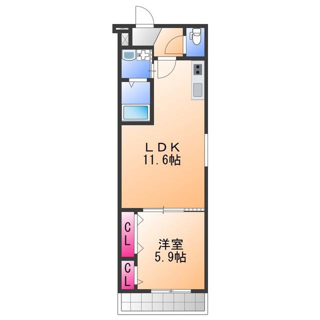 グランエクセル III番館(1LDK/3階)の間取り写真