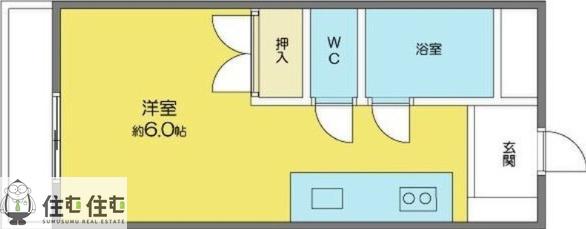 シャンテ逢和III(ワンルーム/2階)の間取り写真