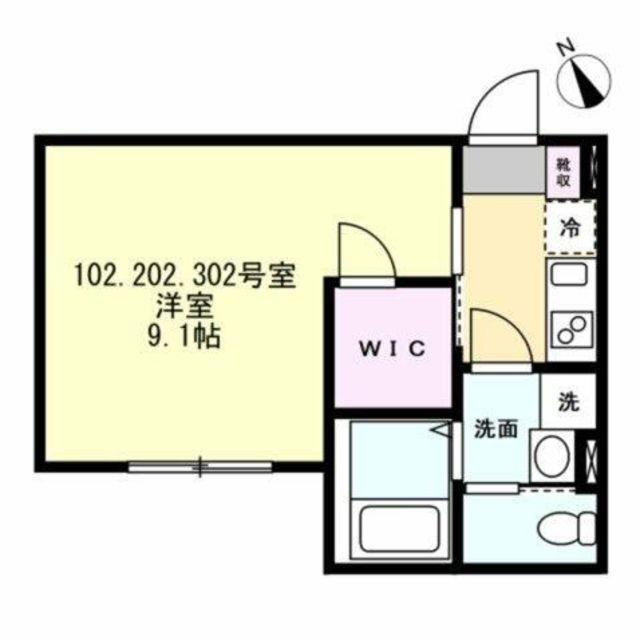 FELICE相模原(1K/1階)の間取り写真