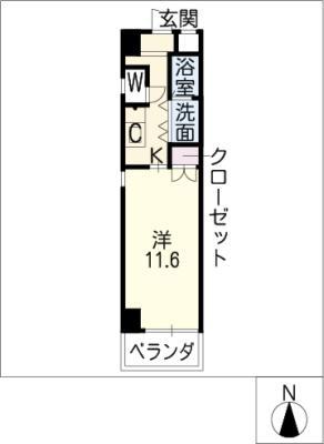 かむろビル西館(1K/3階)の間取り写真