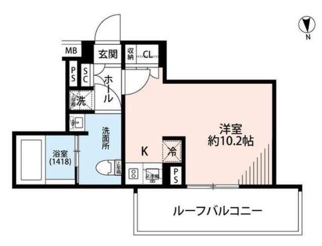 プレール・ドゥーク中野南台(ワンルーム/4階)の間取り写真