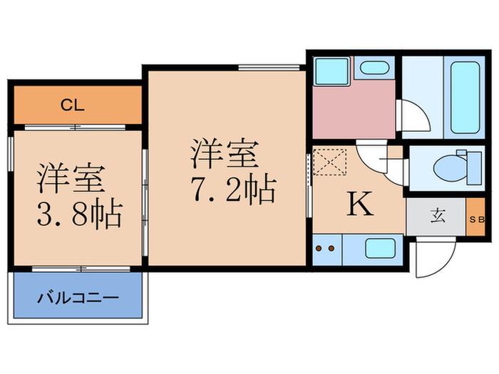 STEADY下新庄(2K/1階)の間取り写真
