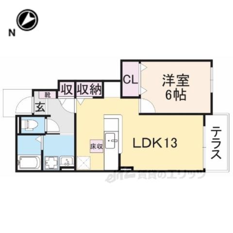 フェルネスⅡ(1LDK/1階)の間取り写真