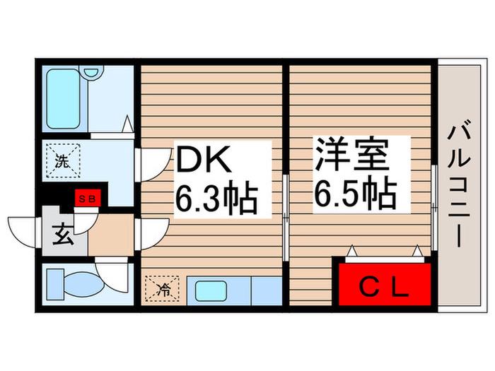 スタジオ北柏1号棟.2号棟.3号棟(1DK/1階)の間取り写真
